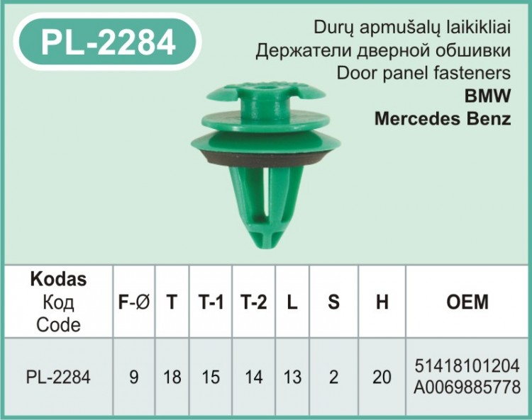 PL-2284 Plastmasiniai laikikliai automobiliams