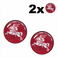 2 pcs. Ø30 mm Number Plate Stickers Gel Domed Decals Badges Vytis Lithuanian coat of arms