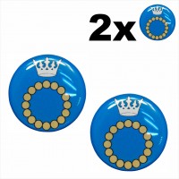 2 pcs. Ø30 mm Number Plate Stickers Gel Domed Decals Badges Palanga coat of arms