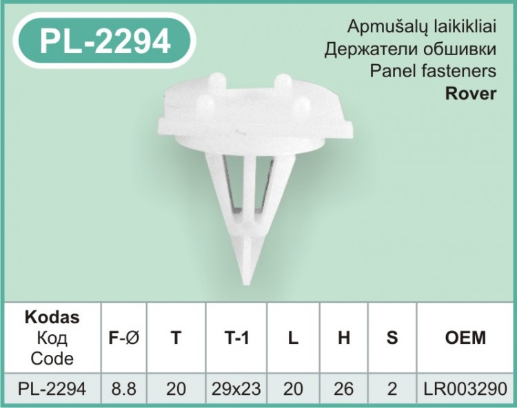 PL-2294 Plastmasiniai laikikliai automobiliams