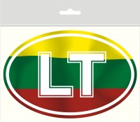 LTR-0085 Lipdukas "LT" (Lietuva) 100 x 65 mm