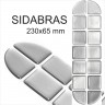 230 x 65 mm (30 x 30 mm 14pcs.) Silver protruding protective stickers polymer