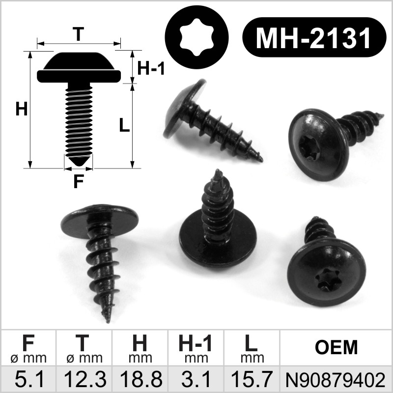5.1x15.7mm Self-tapping screw with Torx hexagon socket head for cars ...