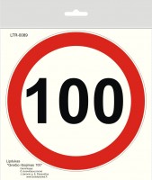 LTR-0089 Sticker "Limited speed - 100 km /h"