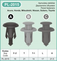 PL-2015B Plastmasiniai laikikliai automobiliams