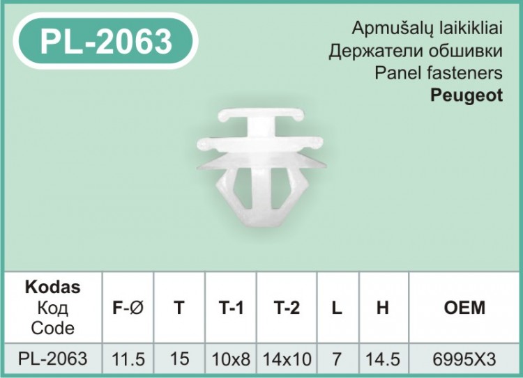 PL-2063 Plastmasiniai laikikliai automobiliams