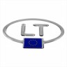 125 x 95 mm Iškilus polimerinis lipdukas "LT" su Europos sąjungos ES vėliava 3D veidrodinis chromas