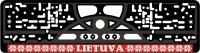 Valstybinio numerio rėmelis Lietuva šilkografinis užrašas balta ir raudona spalva su tautine juosta