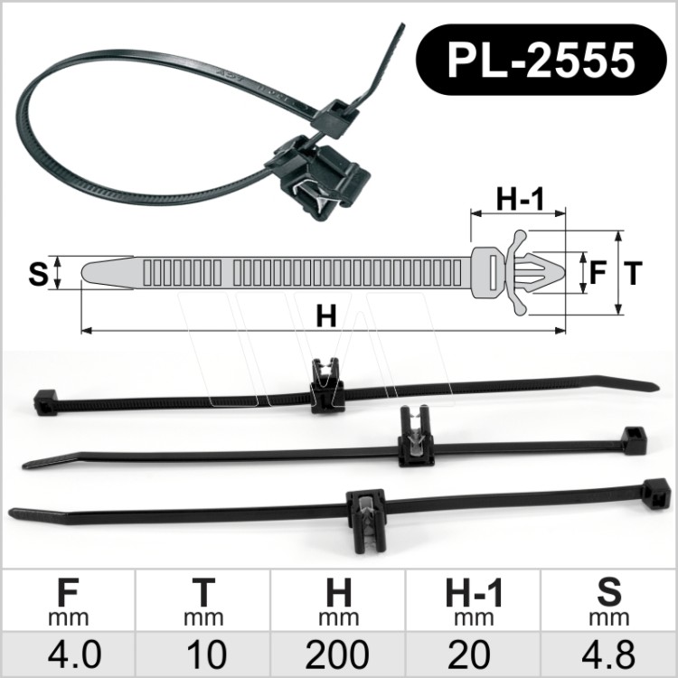 PL-2555 Laidų tvirtinimo dirželiai automobiliams plastmasinis užtraukimo dirželis