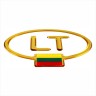 125 x 95 mm Iškilus polimerinis lipdukas "LT" su Lietuvos vėliavėle 3D veidrodinis auksas