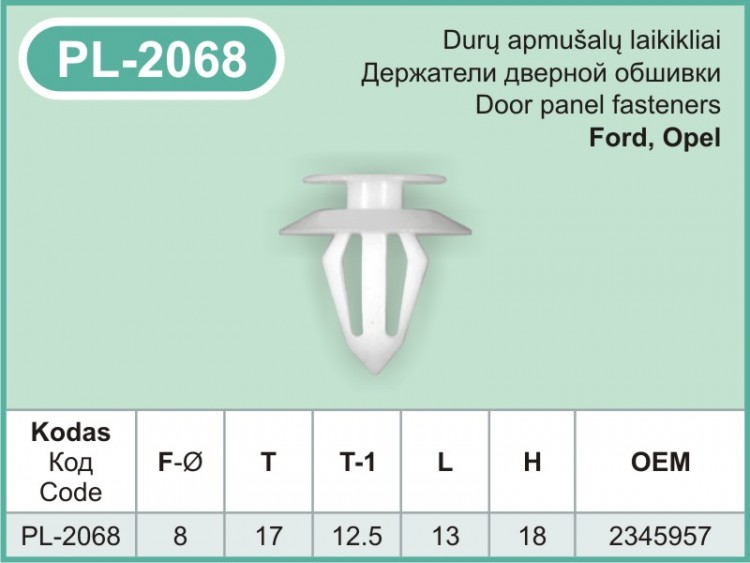 PL-2068 Plastmasiniai laikikliai automobiliams
