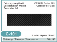Dekoratyvinė plėvelė ORACAL Series 975 Carbon (146mm x 540mm), Juoda / Black