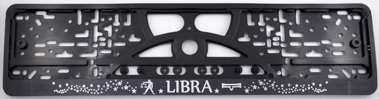 Number Plate Surrounds Holder chrome embossed Zodiac signs SCALES