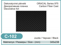 Dekoratyvinė plėvelė ORACAL Series 975 Carbon (238mm x 345mm), Juoda/Black
