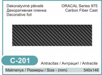 Dekoratyvinė plėvelė ORACAL Series 975 Carbon (146mm x 540mm), Antracito / Antracite