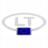 125 x 95 mm Iškilus polimerinis lipdukas "LT" su Europos sąjungos ES vėliava 3D šviesą atspindintis