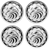 Silver Eagle 3d domed car wheel center cap emblems stickers decals, Silver