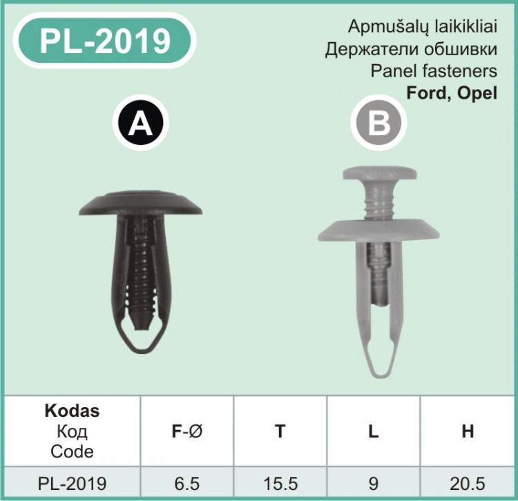 PL-2019A Plastmasiniai laikikliai automobiliams