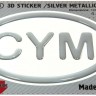 125 x 83 mm CYM Wales  Iškilus polimerinis lipdukas 3D sidabrinis